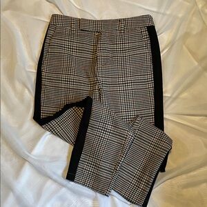 Who What Wear Plaid Pants with Black Side Stripes